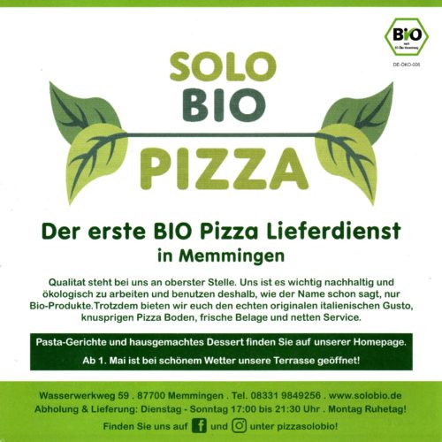 Solo Bio Pizza Memmingen